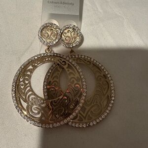 Gold and Silver Hoop Earrings by